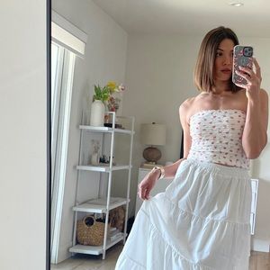 Princess Polly floral strapless crop top